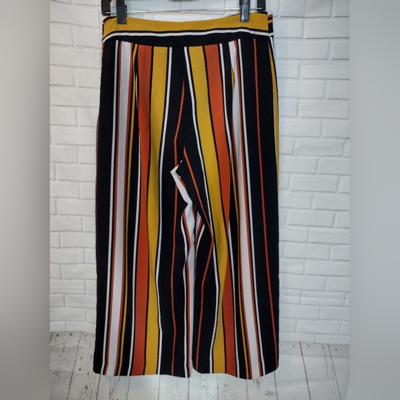 Cynthia Rowley Orange Black and Yellow Striped Pants Slacks - Picture 4 of 8